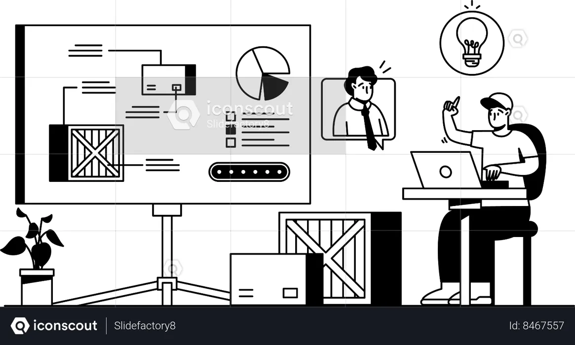 Virtual Meeting  Illustration