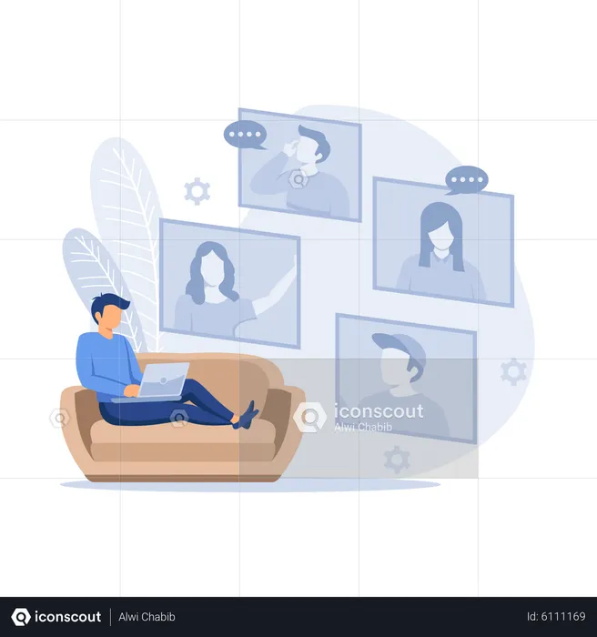 Virtual meeting  Illustration