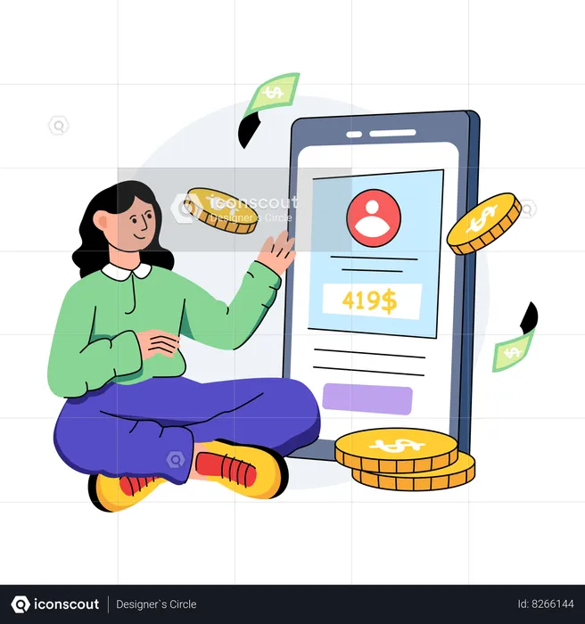Virtual Money  Illustration