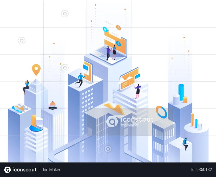 Virtual office  Illustration