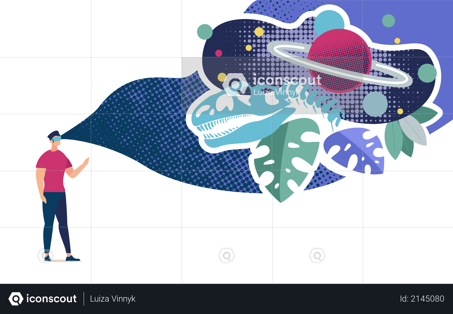Virtual Reality Technologies for Education Presentations Illustration