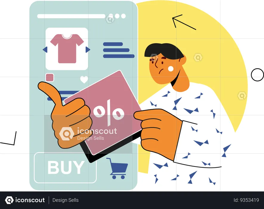 Virtual Shopping  Illustration