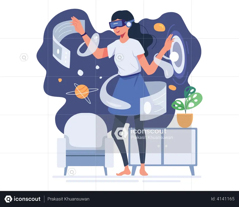 Virtual space experience  Illustration