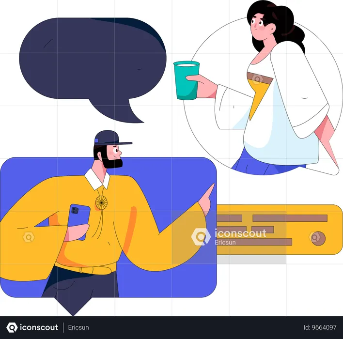 Virtueller Community-Dialog  Illustration