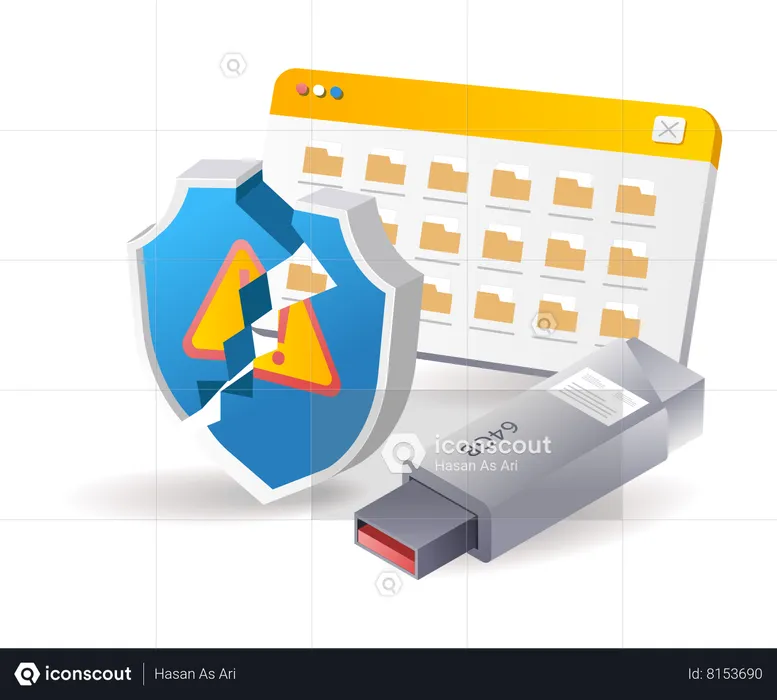 Virus attacks on portable data storage  Illustration