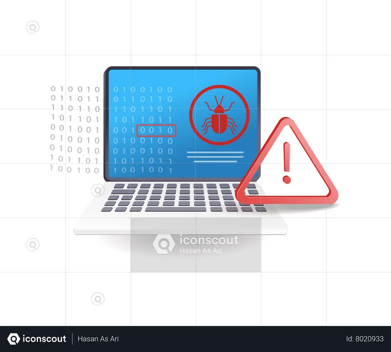 Viruses attack the security of computer systems  Illustration