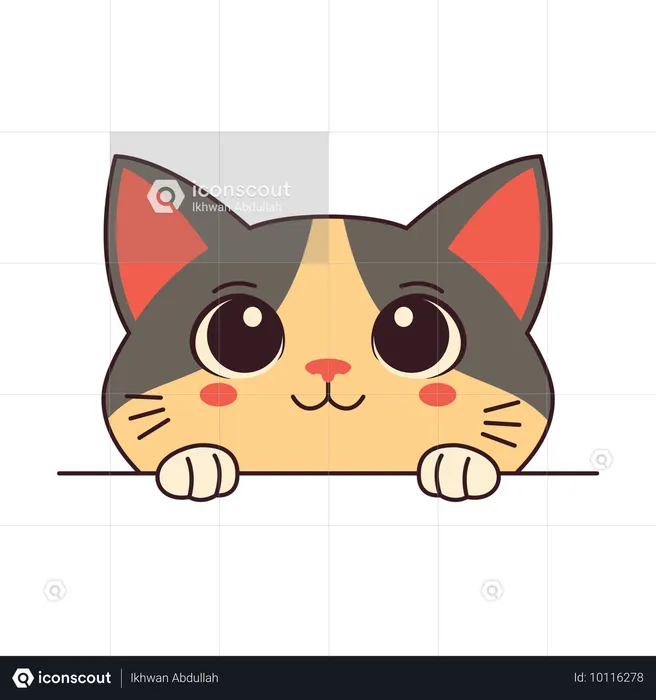 Joli visage de chat  Illustration