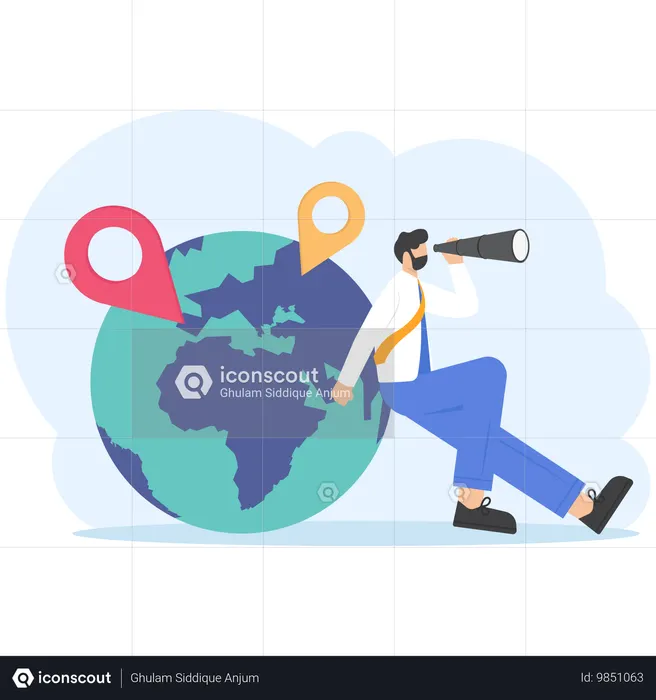 Visión empresarial global  Ilustración