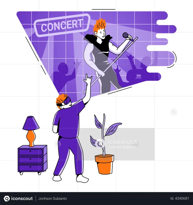 Visit concert in metaverse  Illustration