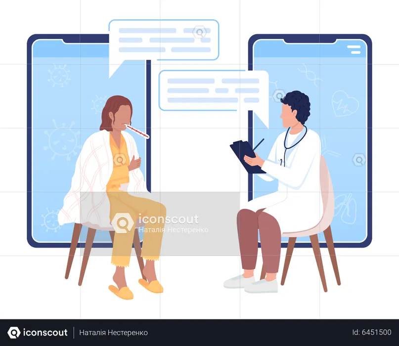 Visit doctor online  Illustration