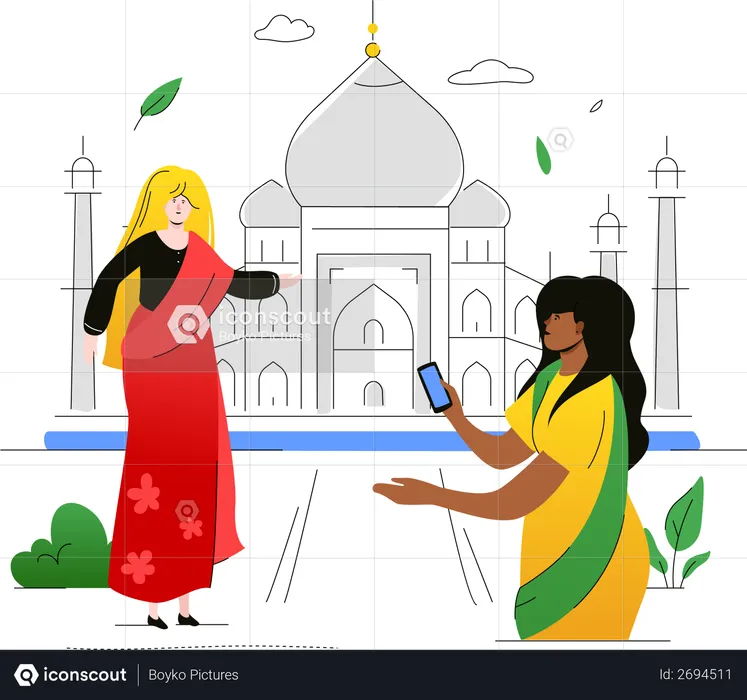 Visit India  Illustration
