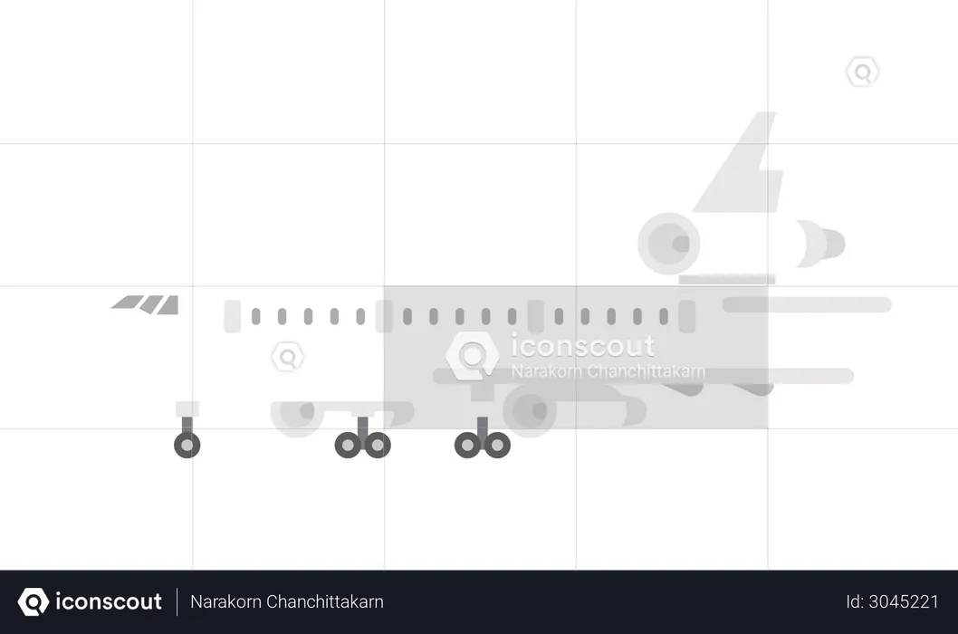 Vista lateral del avión  Ilustración