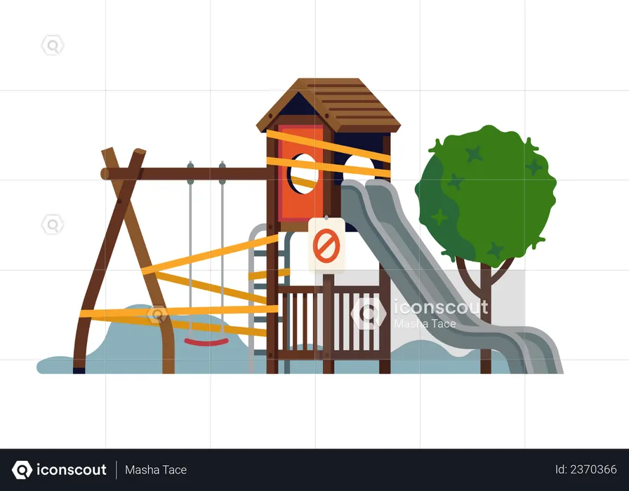 Visual on lockdown social norms and regulations in recreational areas  Illustration