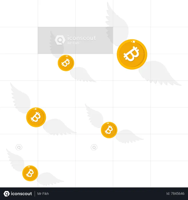 Voando bitcoin Perda de propriedade ou dinheiro negócios e finanças  Ilustração