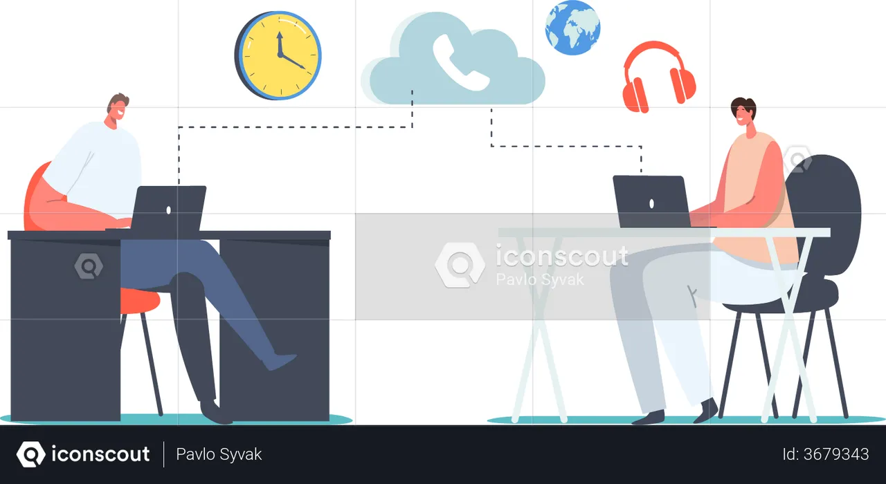 Voice over IP Telecommunication System  Illustration