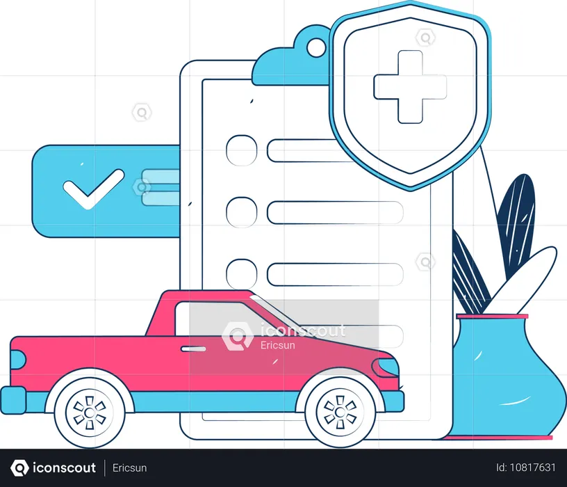 Voiture assurée contre les catastrophes naturelles  Illustration