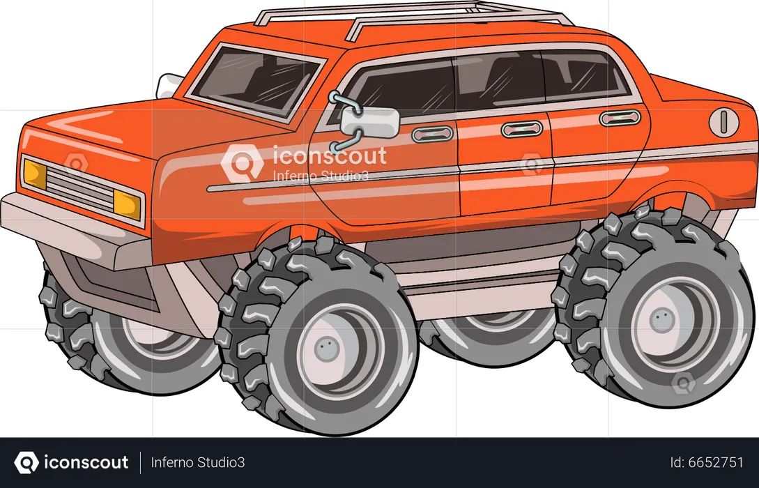 Voiture monstre tout-terrain  Illustration