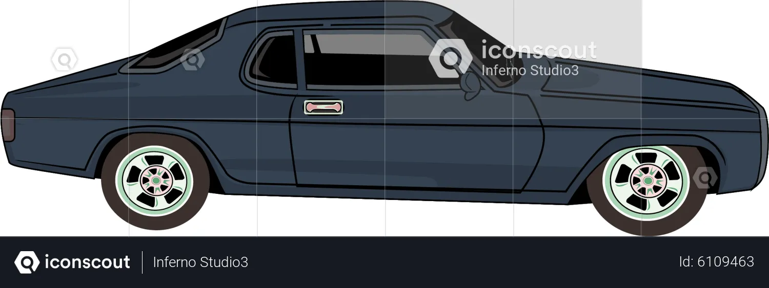 Voiture rétro classique  Illustration