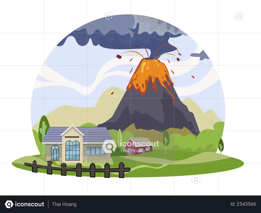 Volcano eruption  Illustration