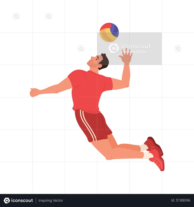 Volleyball player smashing  Illustration