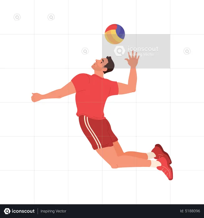 Volleyball Player Smashing Illustration - Free Download Sports & Games ...