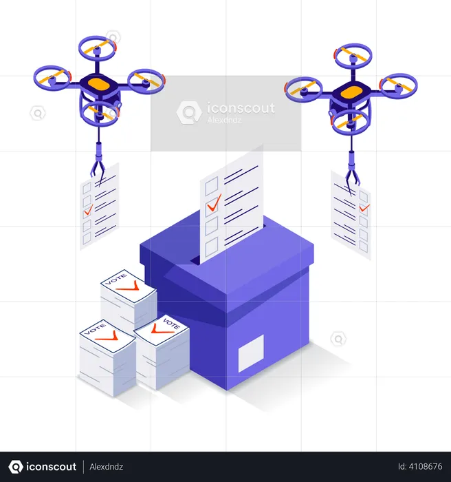 Voting by drone  Illustration