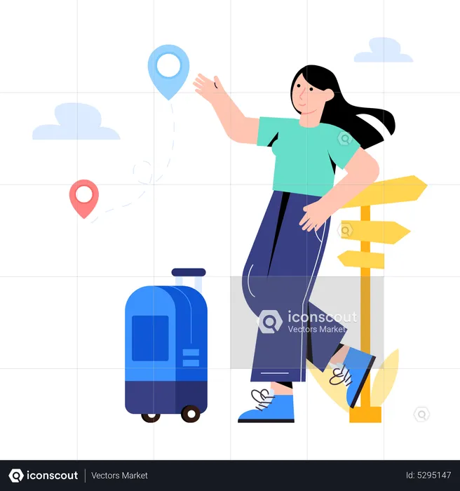 Dame voyageuse  Illustration