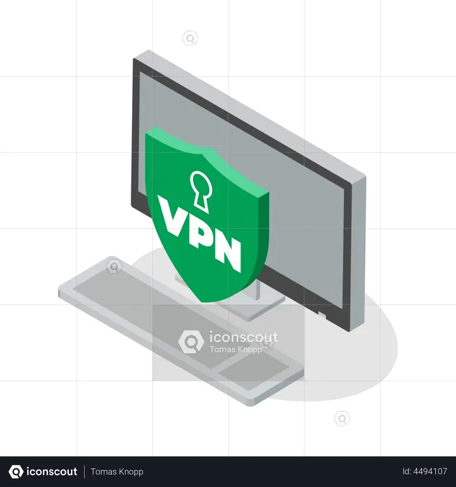 VPN for desktop computer  Illustration