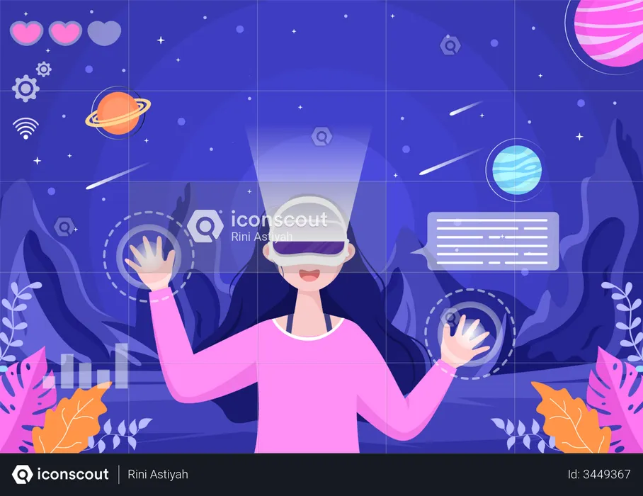 VR space gaming  Illustration