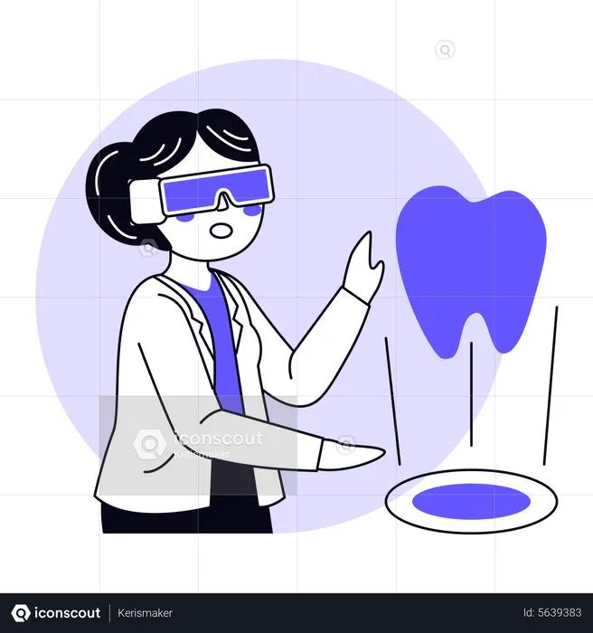 VR teeth checkup  Illustration