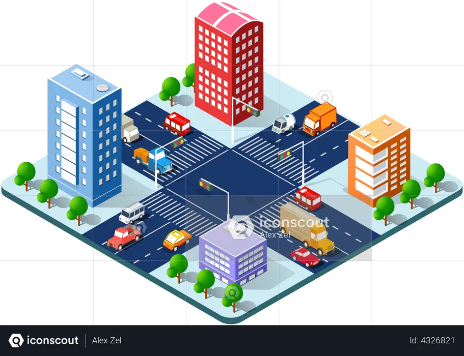 Vue de la ville  Illustration