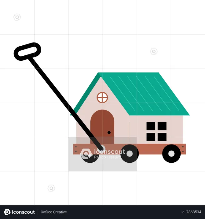 Wagon with house  Illustration