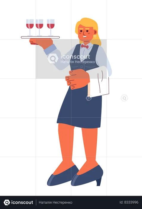 Waitress restaurant  Illustration