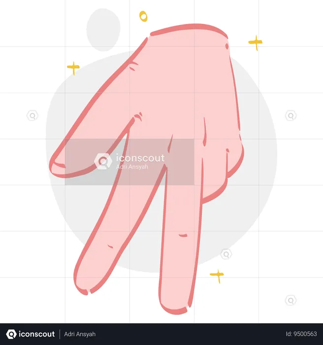 Walk Finger Hand Gesture  Illustration