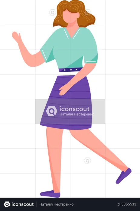 Walking confident girl  Illustration