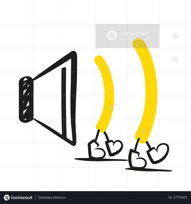 Walking sound volume  Illustration