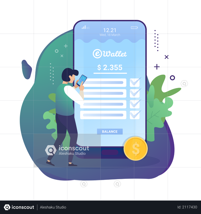 Best Premium Wallet Balance Illustration download in PNG & Vector format