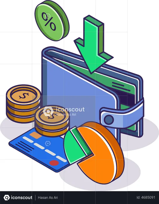 Wallet investment  Illustration