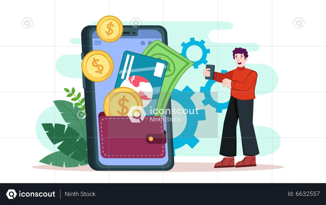 Wallet Payment  Illustration