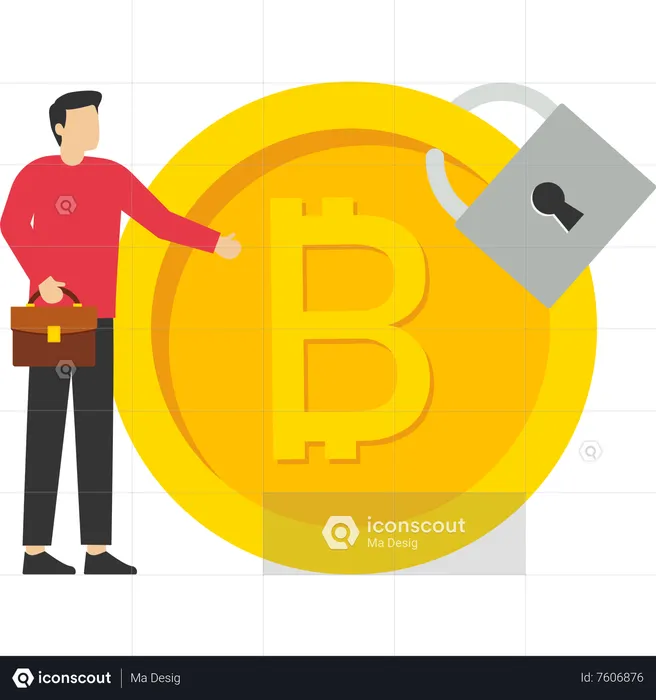Wallet private key for storing cryptocurrency  Illustration