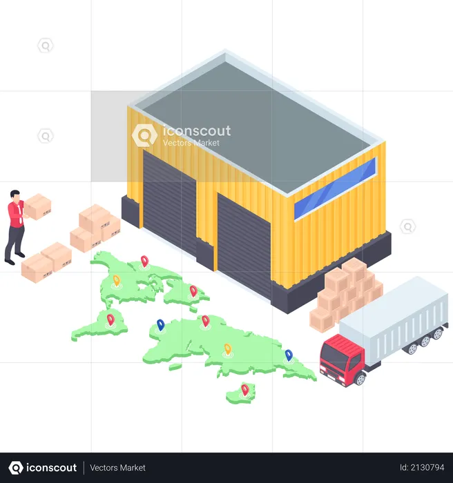 Warehouse and Delivery Location  Illustration