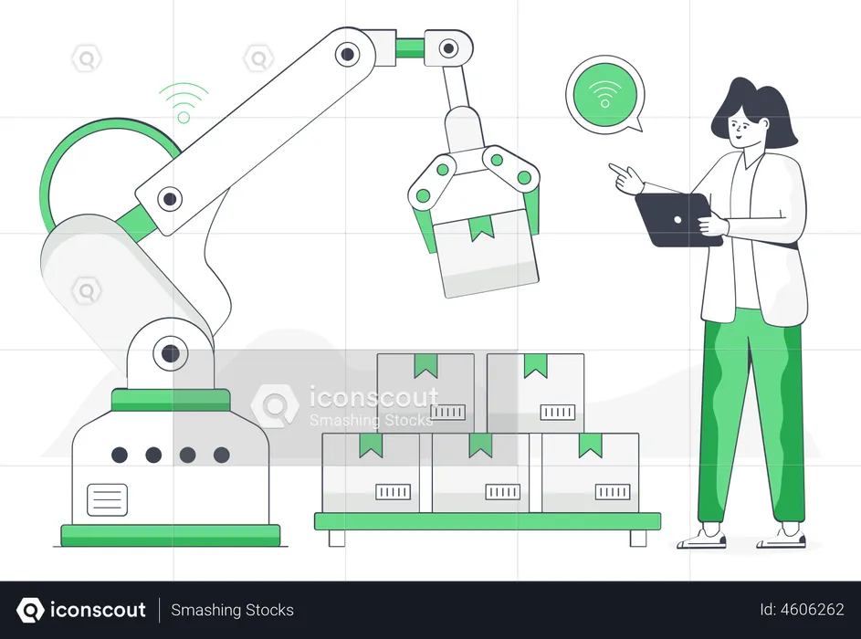 Warehouse Automation  Illustration