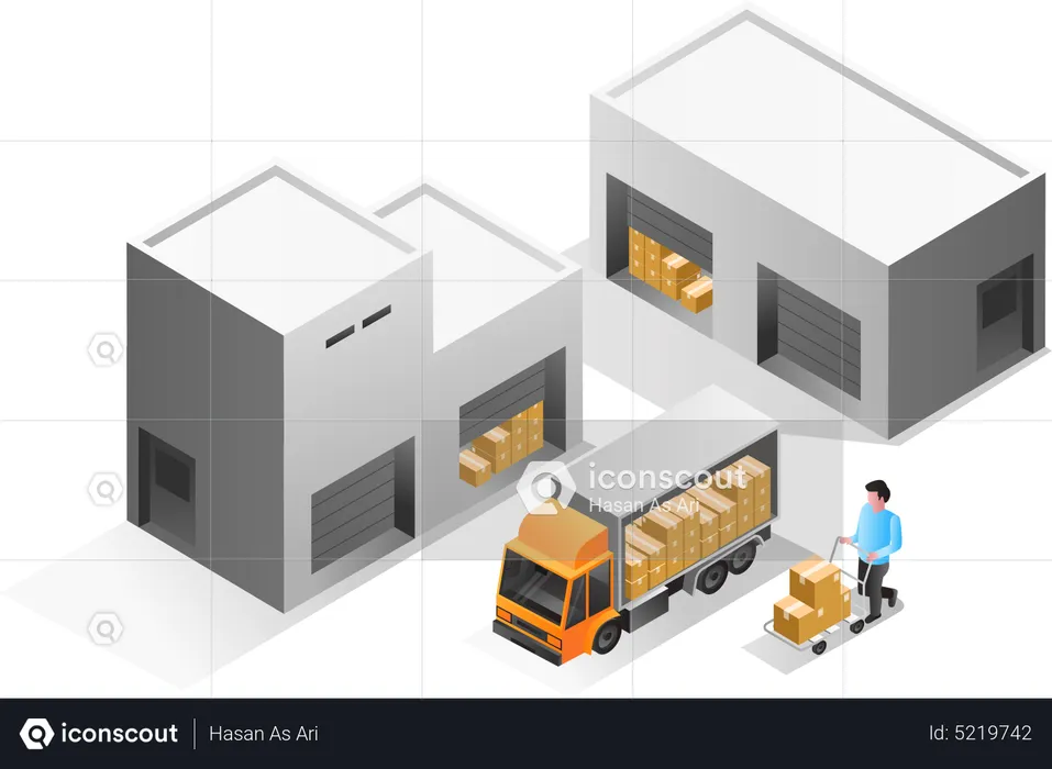 Warehouse deliver goods to customer  Illustration