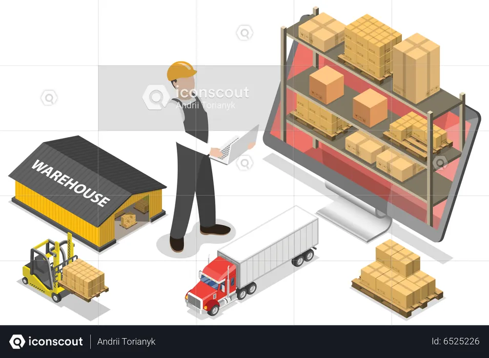 Warehouse Management System Illustration - Free Download Business ...