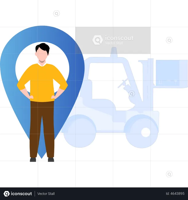 Warehouse manager sorting delivery locations  Illustration