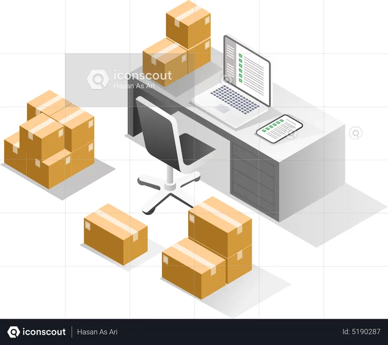 Warehouse office  Illustration