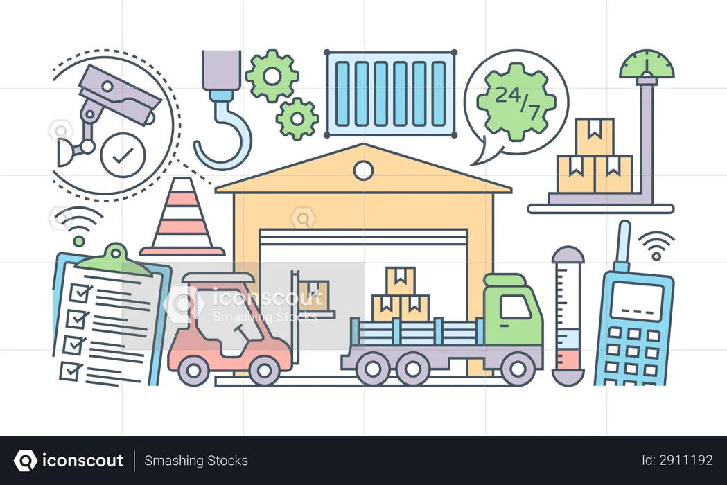Warehouse Service  Illustration