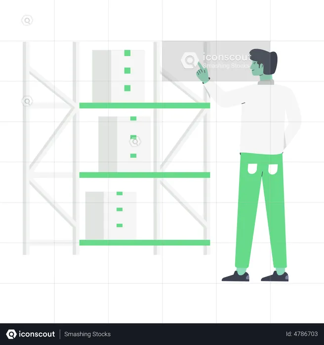 Warehouse Shelves  Illustration