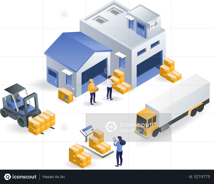 Warehousing and freight forwarding industry  Illustration
