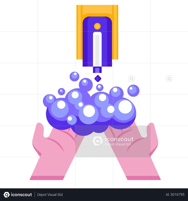 Wash Your Hand with Soap  Illustration